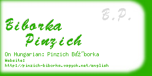 biborka pinzich business card